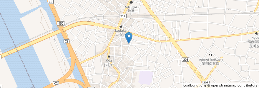 Mapa de ubicacion de カラオケだるま en Jepun, 東京都, 葛飾区.