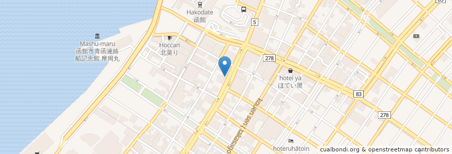 Mapa de ubicacion de さふらん en Japan, Präfektur Hokkaido, 渡島総合振興局, 函館市.
