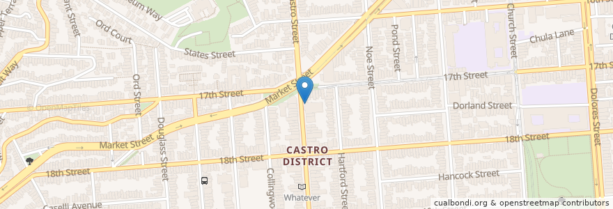 Mapa de ubicacion de Castro Coffee Company en 미국, 캘리포니아주, 샌프란시스코, 샌프란시스코.