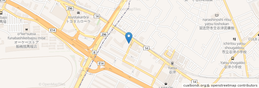 Mapa de ubicacion de ローズ薬局 en Japonya, 千葉県, 船橋市.