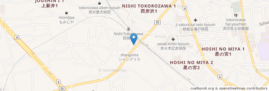 Mapa de ubicacion de ホルモン焼き屋 en Japão, 埼玉県, 所沢市.