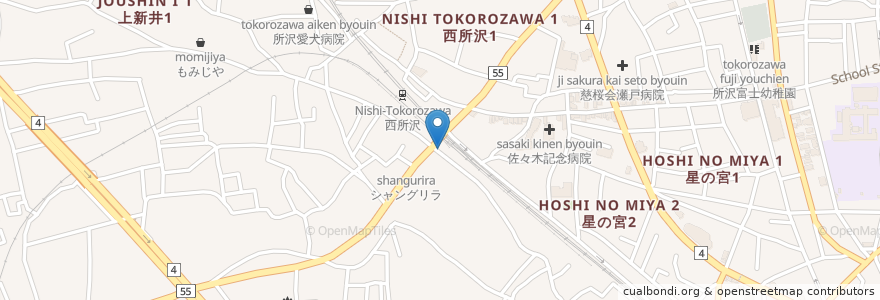 Mapa de ubicacion de 小峰駐輪場 en Jepun, 埼玉県, 所沢市.
