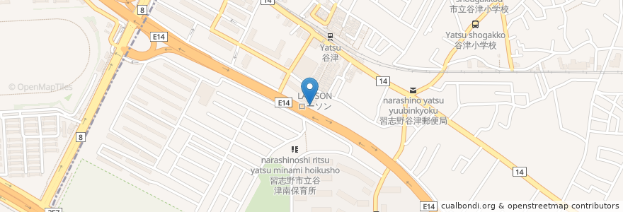 Mapa de ubicacion de 鶏ジロー en Japón, Prefectura De Chiba, Narashino.