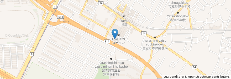 Mapa de ubicacion de 螢明舎 en 日本, 千葉県, 習志野市.