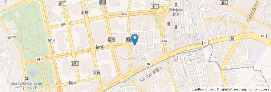 Mapa de ubicacion de 鍛冶屋文蔵 en Japonya, 東京都, 新宿区.