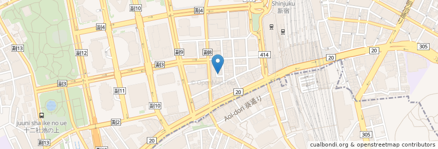 Mapa de ubicacion de バンコクスパイス en Japão, Tóquio, 新宿区.