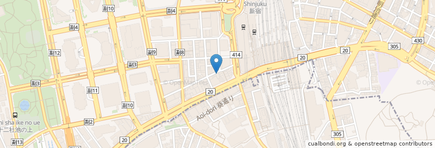 Mapa de ubicacion de 東方見聞録 en Jepun, 東京都, 新宿区.