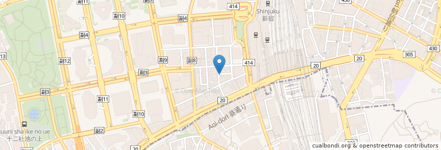 Mapa de ubicacion de 磯丸水産 en Japon, Tokyo, Shinjuku.