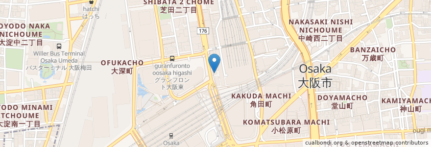Mapa de ubicacion de スギ薬局 en Japonya, 大阪府, 大阪市, 北区.