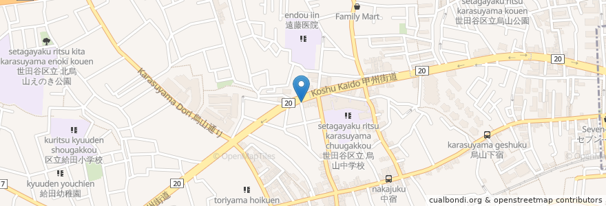 Mapa de ubicacion de ラフクルー烏山保育園 en Japão, Tóquio, 世田谷区.