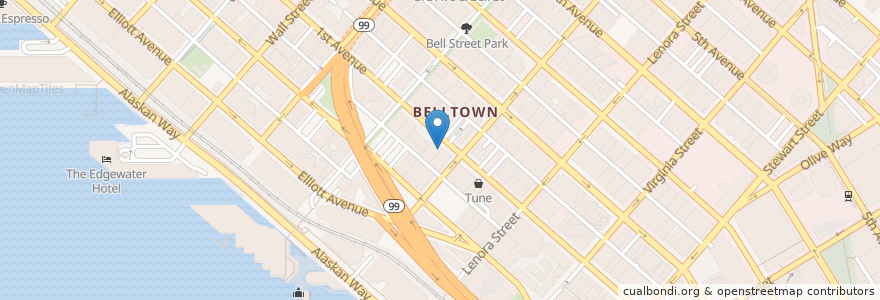 Mapa de ubicacion de Ohana Belltown en Stati Uniti D'America, Washington, King County, Seattle.