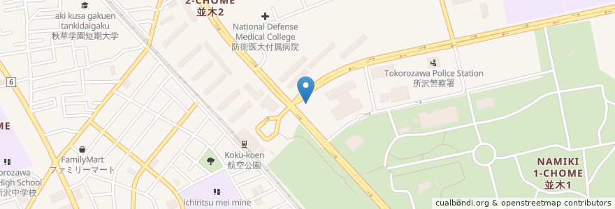 Mapa de ubicacion de 公園通り線自転車駐車場 en Giappone, Prefettura Di Saitama, 所沢市.