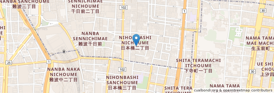Mapa de ubicacion de ニューダルニー en 日本, 大阪府, 大阪市.