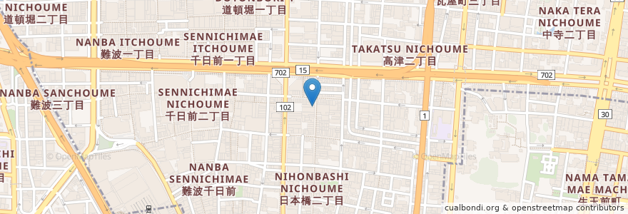 Mapa de ubicacion de オーエスドラッグ en 日本, 大阪府, 大阪市, 中央区.
