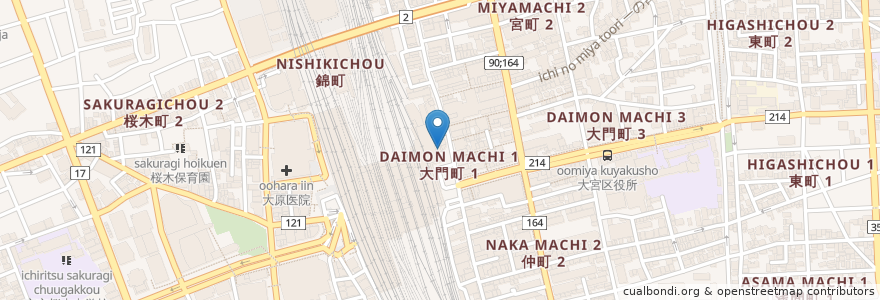Mapa de ubicacion de マクドナルド en 日本, 埼玉県, さいたま市, 大宮区.
