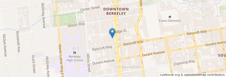 Mapa de ubicacion de Toss Noodle Bar en United States, California, Alameda County, Berkeley.