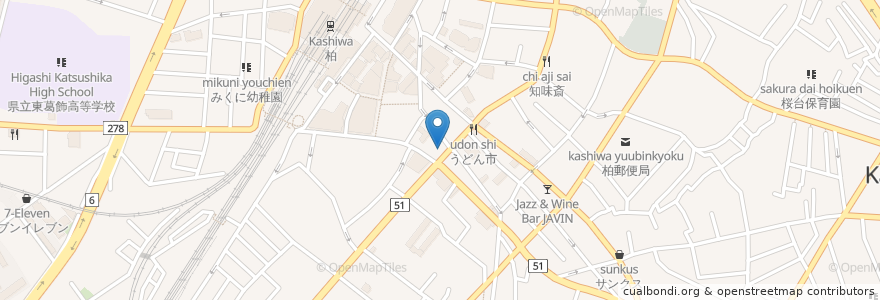 Mapa de ubicacion de ガスト en Japon, Préfecture De Chiba, 柏市.