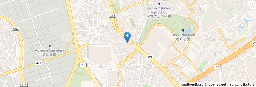Mapa de ubicacion de サブウェイ en Japan, Tokio, 港区.