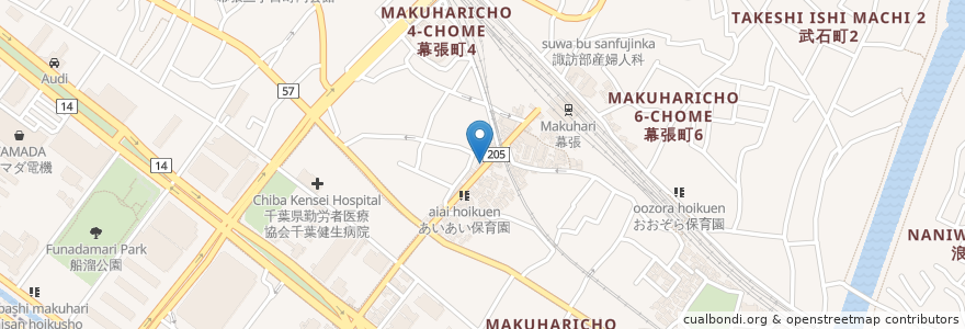 Mapa de ubicacion de とりとん en Japan, 千葉県, 千葉市, 花見川区.
