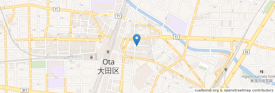 Mapa de ubicacion de 筑前屋 en Jepun, 東京都, 大田区.