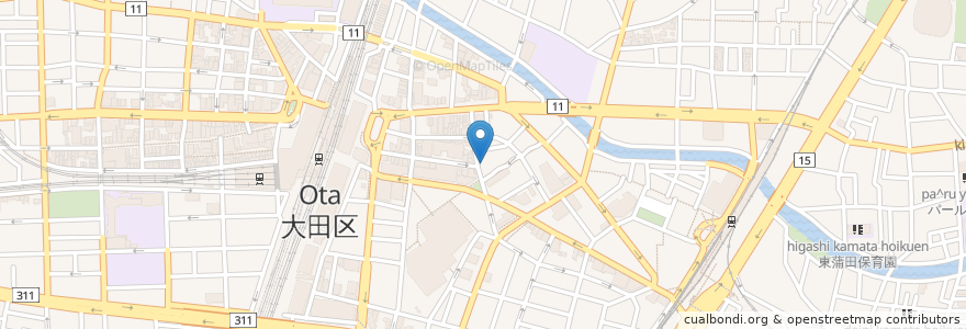 Mapa de ubicacion de びすとろ遊 en Japonya, 東京都, 大田区.