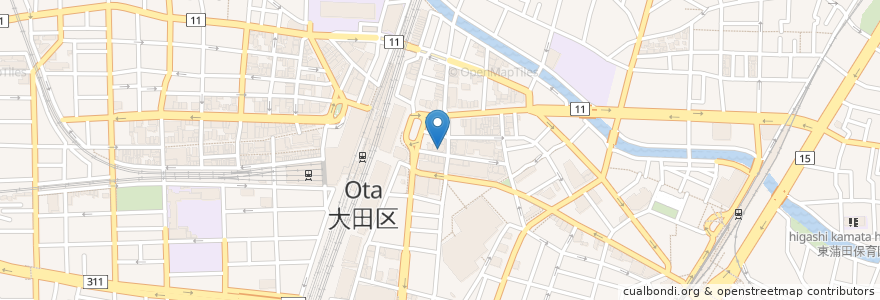 Mapa de ubicacion de sasaya en Japonya, 東京都, 大田区.