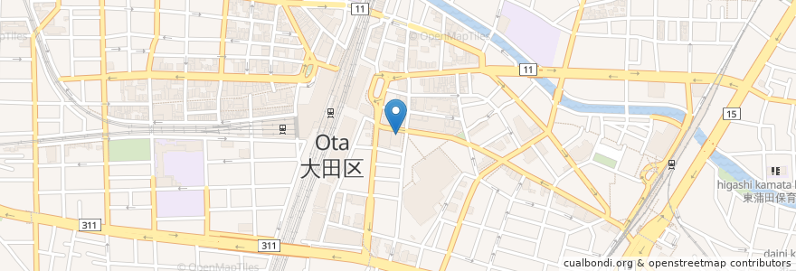 Mapa de ubicacion de 横浜銀行 en اليابان, 東京都, 大田区.