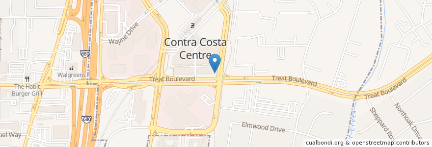 Mapa de ubicacion de Starbucks en 미국, 캘리포니아주, Contra Costa County.