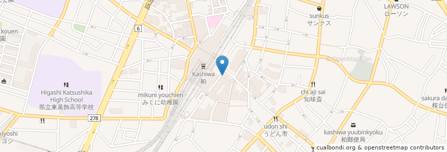 Mapa de ubicacion de 三井住友銀行 en Japão, 千葉県, 柏市.