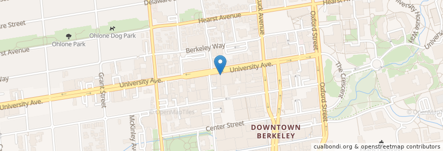 Mapa de ubicacion de Cafe Tibet en Vereinigte Staaten Von Amerika, Kalifornien, Alameda County, Berkeley.