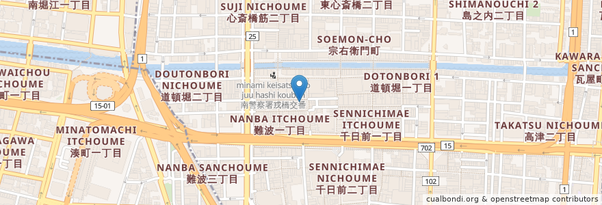 Mapa de ubicacion de JACKAL en 일본, 오사카부, 오사카, 中央区.