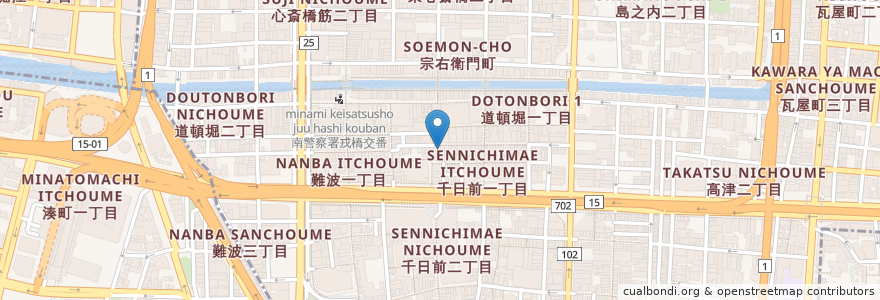 Mapa de ubicacion de 大阪ステーキ en Japan, Osaka Prefecture, Osaka, Chuo.