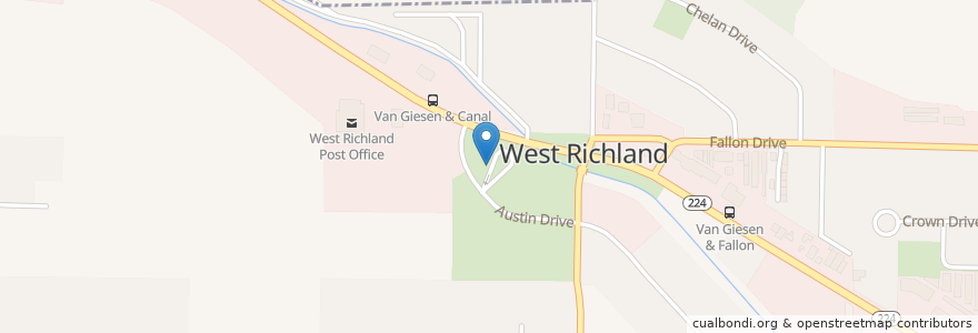 Mapa de ubicacion de West Richland Transit Center en 美利坚合众国/美利堅合眾國, 华盛顿州 / 華盛頓州, Benton County, West Richland.