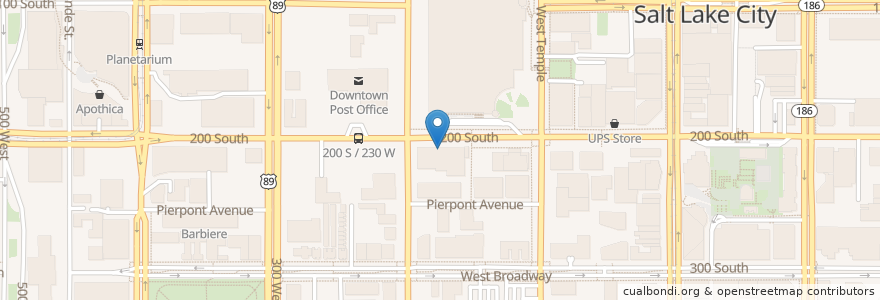 Mapa de ubicacion de J Wong's en États-Unis D'Amérique, Utah, Salt Lake County, Salt Lake City.