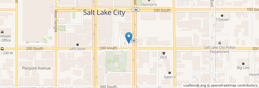 Mapa de ubicacion de Carl's Jr. en Estados Unidos Da América, Utah, Salt Lake County, Salt Lake City.