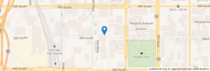Mapa de ubicacion de Rio Grande Cafe en Amerika Syarikat, Utah, Salt Lake County, Salt Lake City.