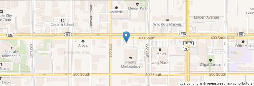 Mapa de ubicacion de Cafe Rio en Verenigde Staten, Utah, Salt Lake County, Salt Lake City.