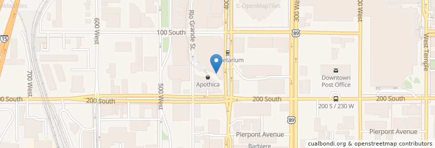 Mapa de ubicacion de California Pizza Kitchen en Amerika Birleşik Devletleri, Utah, Salt Lake County, Salt Lake City.