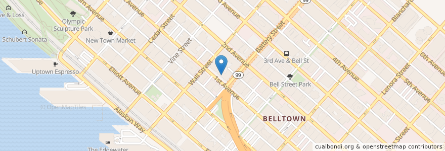 Mapa de ubicacion de Macrina Bakery - Belltown en Vereinigte Staaten Von Amerika, Washington, King County, Seattle.