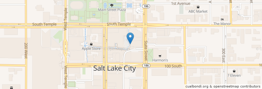 Mapa de ubicacion de Johnny Rockets en Amerika Birleşik Devletleri, Utah, Salt Lake County, Salt Lake City.