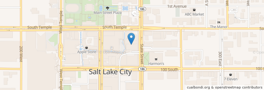 Mapa de ubicacion de Subway en Verenigde Staten, Utah, Salt Lake County, Salt Lake City.