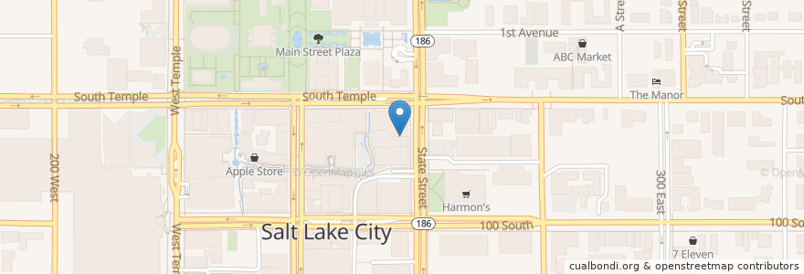 Mapa de ubicacion de McDonald's en United States, Utah, Salt Lake County, Salt Lake City.