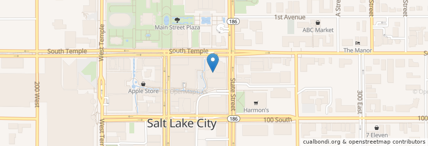 Mapa de ubicacion de Sbarro en États-Unis D'Amérique, Utah, Salt Lake County, Salt Lake City.