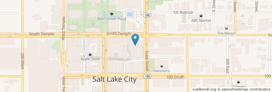 Mapa de ubicacion de Suki Hana en United States, Utah, Salt Lake County, Salt Lake City.