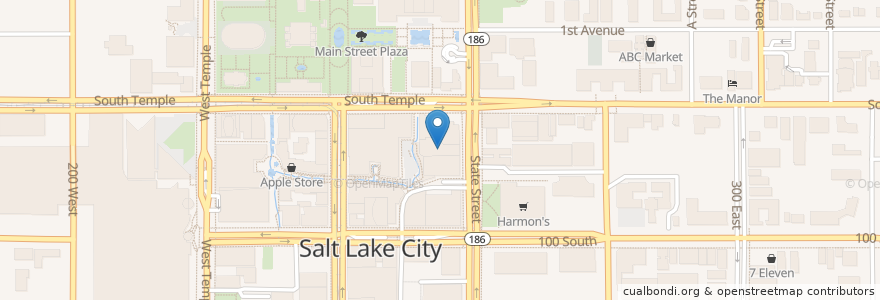 Mapa de ubicacion de Zimbu en Estados Unidos De América, Utah, Salt Lake County, Salt Lake City.