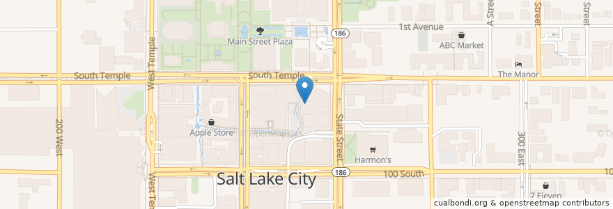 Mapa de ubicacion de Chick-fil-A en アメリカ合衆国, ユタ州, Salt Lake County, Salt Lake City.