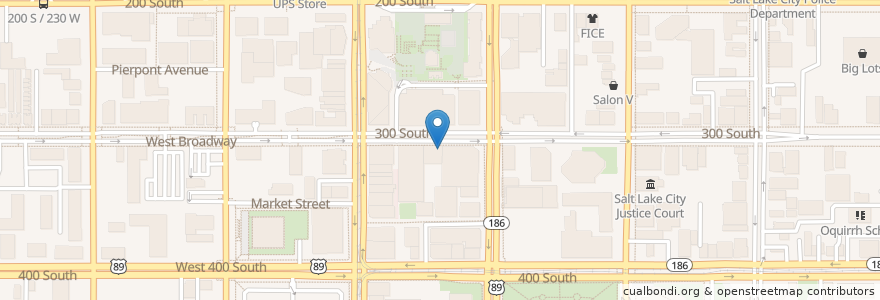 Mapa de ubicacion de Rich's en Estados Unidos De América, Utah, Salt Lake County, Salt Lake City.