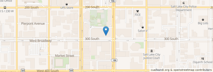 Mapa de ubicacion de DP Cheesesteak en 美利坚合众国/美利堅合眾國, 犹他州 / 猶他州, Salt Lake County, Salt Lake City.
