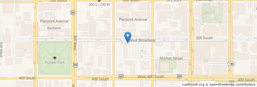 Mapa de ubicacion de Squatter's Pub en Amerika Syarikat, Utah, Salt Lake County, Salt Lake City.