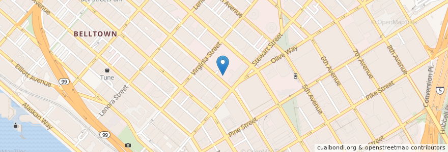 Mapa de ubicacion de 3rd Ave Cafe en Vereinigte Staaten Von Amerika, Washington, King County, Seattle.